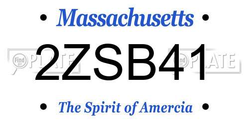 2ZSB41 Massachusetts License Plate