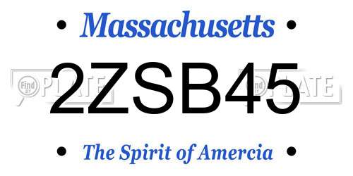 2ZSB45 Massachusetts License Plate