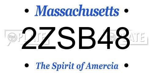 2ZSB48 Massachusetts License Plate