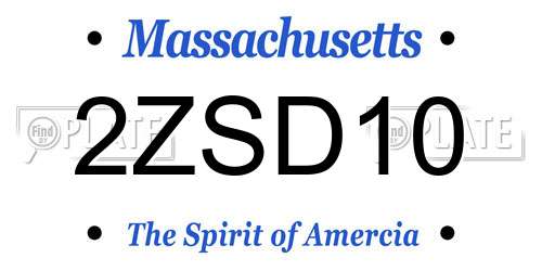 2ZSD10 Massachusetts License Plate
