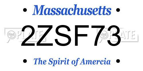 2ZSF73 Massachusetts License Plate