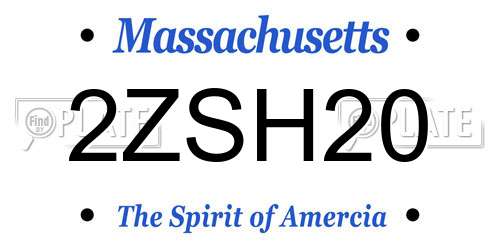 2ZSH20 Massachusetts License Plate