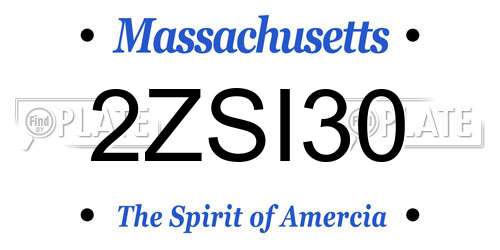 2ZSI30 Massachusetts License Plate