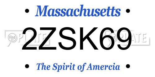 2ZSK69 Massachusetts License Plate