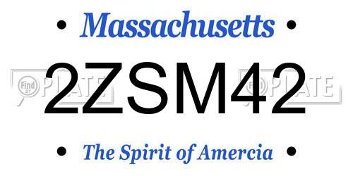 2ZSM42 Massachusetts License Plate
