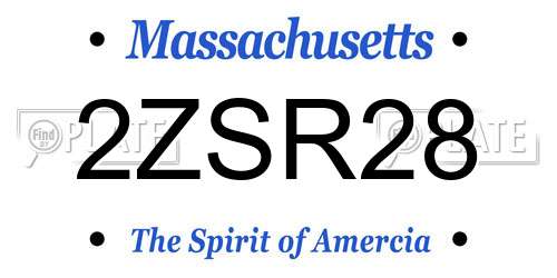 2ZSR28 Massachusetts License Plate