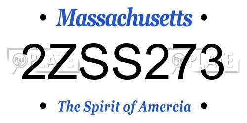 2ZSS273 Massachusetts License Plate