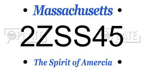 2ZSS45 Massachusetts License Plate