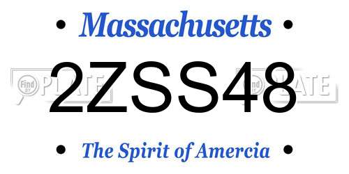 2ZSS48 Massachusetts License Plate