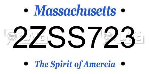 2ZSS723 Massachusetts License Plate