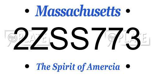 2ZSS773 Massachusetts License Plate