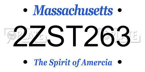 2ZST263 Massachusetts License Plate