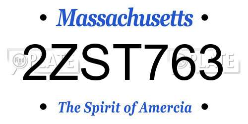 2ZST763 Massachusetts License Plate
