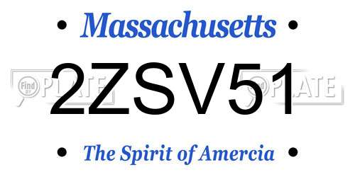 2ZSV51 Massachusetts License Plate