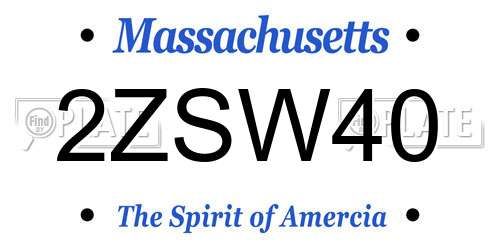 2ZSW40 Massachusetts License Plate