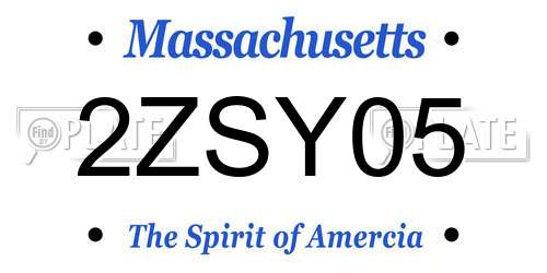 2ZSY05 Massachusetts License Plate