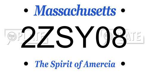 2ZSY08 Massachusetts License Plate