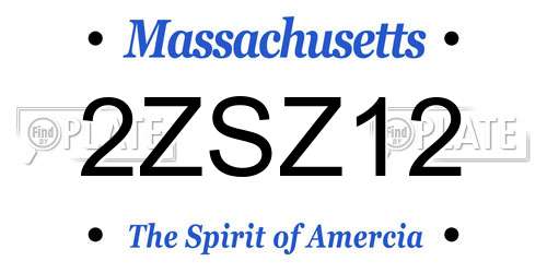 2ZSZ12 Massachusetts License Plate