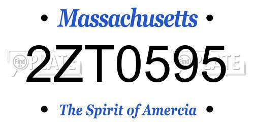 2ZT0595 Massachusetts License Plate