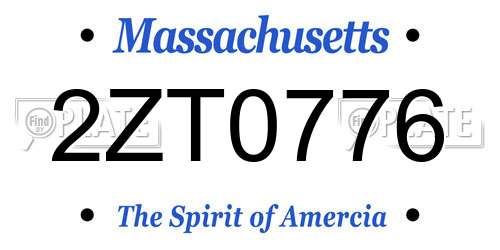 2ZT0776 Massachusetts License Plate