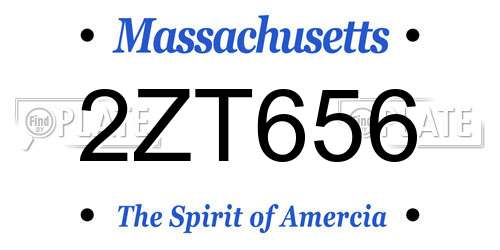 2ZT656 Massachusetts License Plate