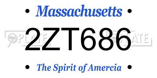 2ZT686 Massachusetts License Plate