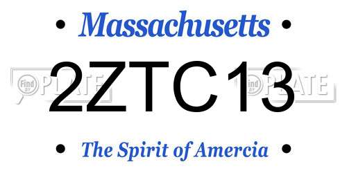 2ZTC13 Massachusetts License Plate