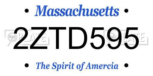 2ZTD595 Massachusetts License Plate