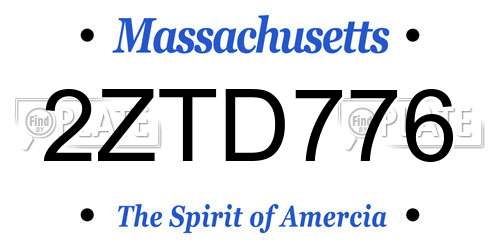 2ZTD776 Massachusetts License Plate