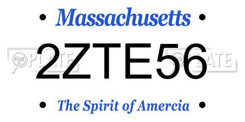 2ZTE56 Massachusetts License Plate