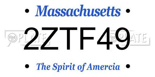 2ZTF49 Massachusetts License Plate