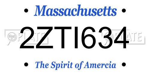 2ZTI634 Massachusetts License Plate