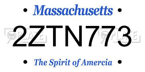 2ZTN773 Massachusetts License Plate