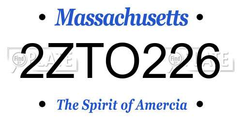 2ZTO226 Massachusetts License Plate