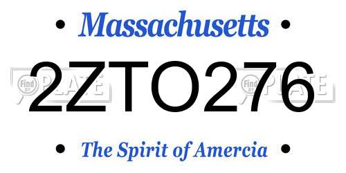 2ZTO276 Massachusetts License Plate