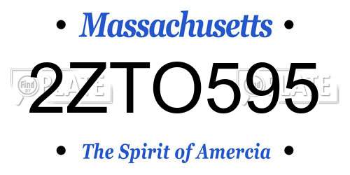 2ZTO595 Massachusetts License Plate