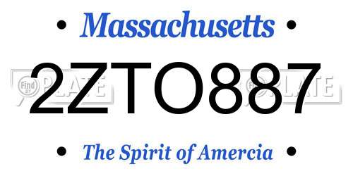 2ZTO887 Massachusetts License Plate