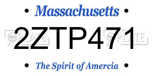 2ZTP471 Massachusetts License Plate