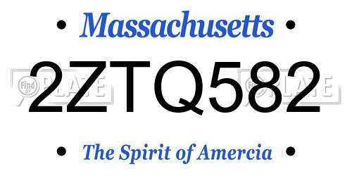 2ZTQ582 Massachusetts License Plate