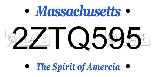 2ZTQ595 Massachusetts License Plate
