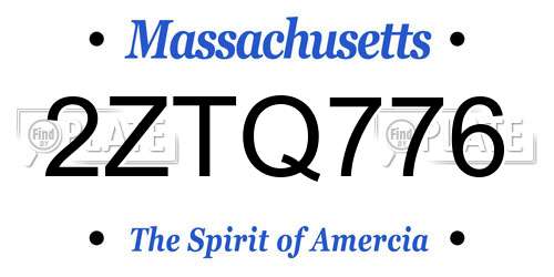 2ZTQ776 Massachusetts License Plate
