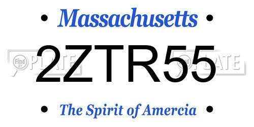 2ZTR55 Massachusetts License Plate