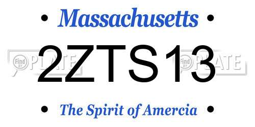 2ZTS13 Massachusetts License Plate