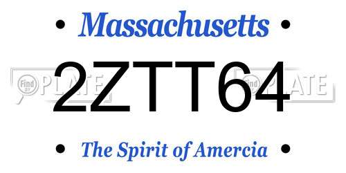 2ZTT64 Massachusetts License Plate