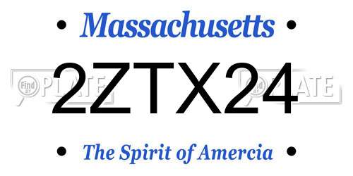 2ZTX24 Massachusetts License Plate