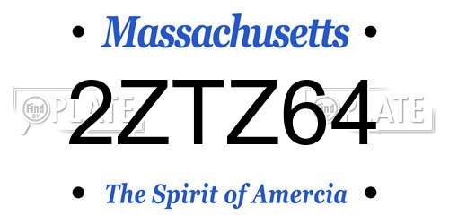 2ZTZ64 Massachusetts License Plate