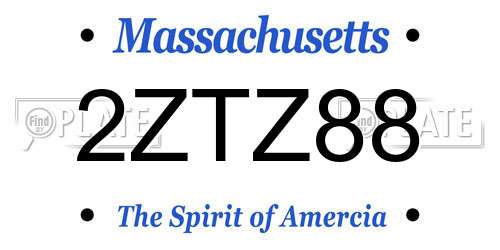 2ZTZ88 Massachusetts License Plate