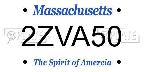 2ZVA50 Massachusetts License Plate