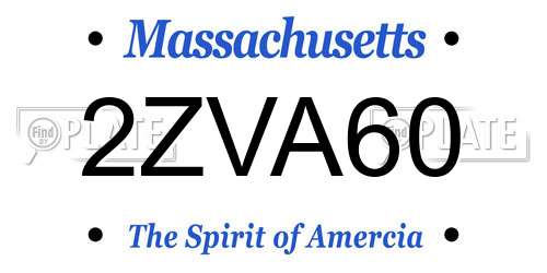 2ZVA60 Massachusetts License Plate