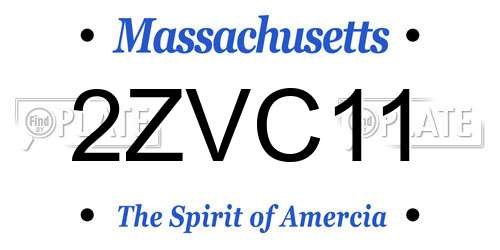 2ZVC11 Massachusetts License Plate